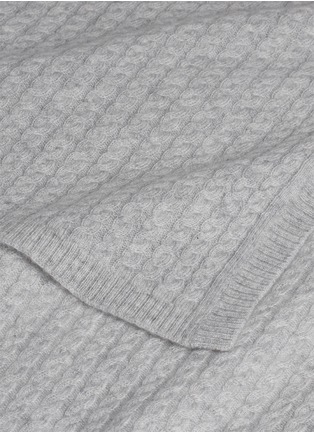 细节 –点击放大 - LANE CRAWFORD - 绞花纹羊绒针织毯－灰色