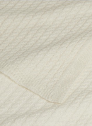 细节 –点击放大 - LANE CRAWFORD - 绞花纹羊绒针织毯－米色