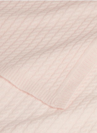 细节 –点击放大 - LANE CRAWFORD - 绞花纹羊绒针织毯－粉色