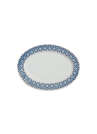 首图 –点击放大 - JONATHAN ADLER - Newport六边形图案镀金陶瓷餐盘－蓝色及白色