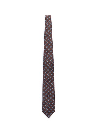 首图 - 点击放大 - ISAIA - 菱格图案亚麻混丝领带