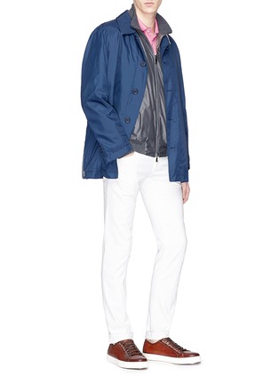 模特儿示范图 - 点击放大 - ISAIA - 品牌标志纯棉polo衫