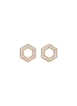 首图 - 点击放大 - MICHELLE CAMPBELL - Honeycomb玻璃水晶镀金耳钉