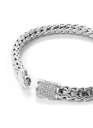 模特儿示范图 - 点击放大 - JOHN HARDY - Diamond silver woven chain bracelet