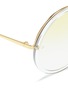 细节 - 点击放大 - LINDA FARROW - 金属半框板材圆形太阳眼镜