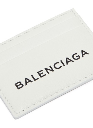 细节 - 点击放大 - BALENCIAGA - Everyday品牌名称荔枝纹小牛皮卡片套