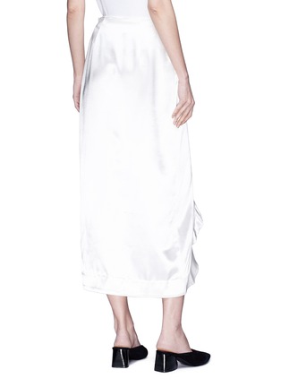 背面 - 点击放大 - ELISSA MCGOWAN - 'Raw Wave' ruffle satin mock wrap skirt
