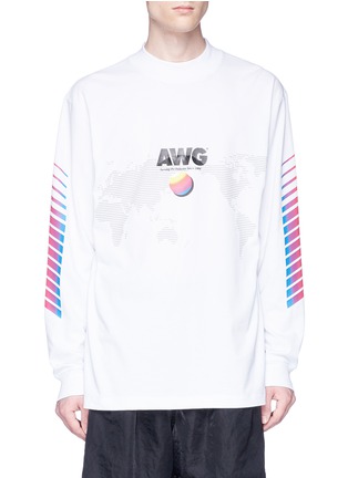 首图 - 点击放大 - ALEXANDERWANG - AWG地图条纹印花长袖T恤