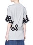 背面 - 点击放大 - Minki - 拼色立体花卉装饰纯棉T恤