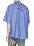 背面 - 点击放大 - JUNWEI LIN - 可拆式领巾短袖条纹衬衫