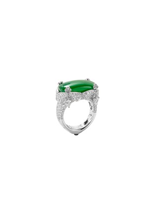 模特儿示范图 - 点击放大 - SAMUEL KUNG - Diamond sapphire jade 18k white gold ring