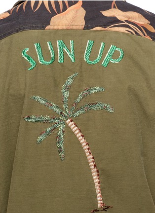 细节 - 点击放大 - SCOTCH & SODA - 拼接设计棕榈树刺绣纯棉夹克