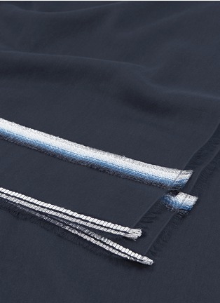 细节 - 点击放大 - FRANCO FERRARI - Leopardi条纹点缀混棉围巾