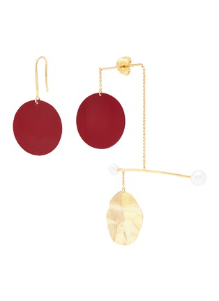 首图 - 点击放大 - Anissa Kermiche - Mobile Rouge珍珠及搪瓷点缀镀金吊坠耳环