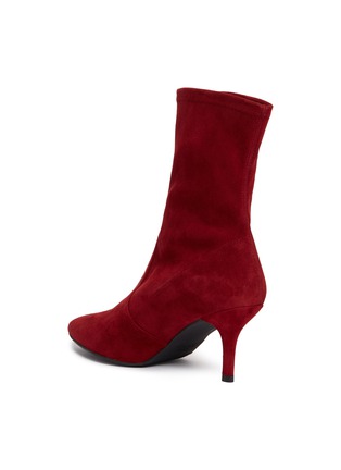 模特儿示范图 - 点击放大 - STUART WEITZMAN - Cling弹力绒面真皮小猫跟短靴