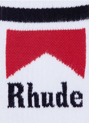 细节 - 点击放大 - RHUDE - 品牌标志条纹短袜