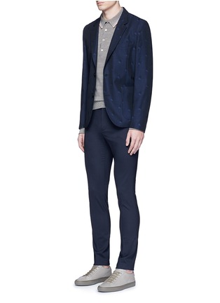 模特示范图 - 点击放大 - PS PAUL SMITH - 条纹棉质针织POLO衫