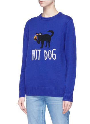 正面 -点击放大 - Egle Zvirblyte x Lane Crawford - HOT DOG中性款小狗图案羊毛针织衫