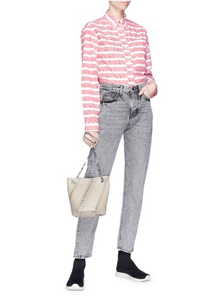 模特儿示范图 - 点击放大 - PROENZA SCHOULER - PSWL品牌名称条纹府绸衬衫