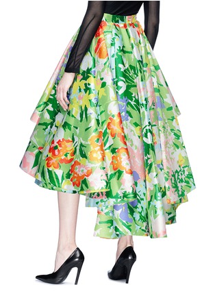 背面 - 点击放大 - Richard Quinn - 花卉图案不对称层叠半身裙