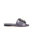 首图 - 点击放大 - MANOLO BLAHNIK - 'Martamod' Swarovski crystal brooch satin slide sandals