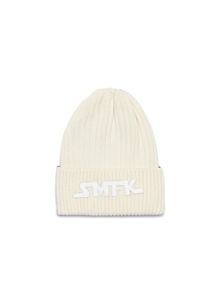 模特儿示范图 - 点击放大 - SMFK - Not For Sale徽章点缀拼色羊毛针织帽