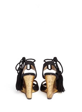 背面 - 点击放大 - PAUL ANDREW - 针织纹理鱼嘴坡跟凉鞋