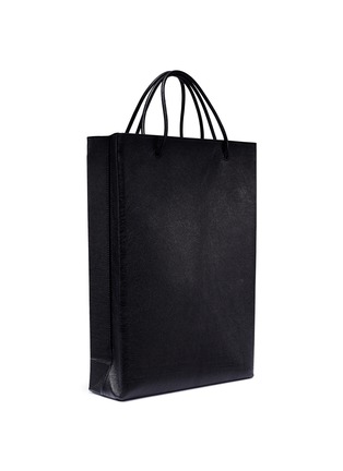 细节 - 点击放大 - BALENCIAGA - North-South品牌名称小牛皮托特包