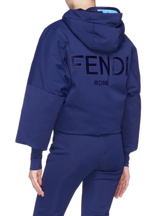 背面 - 点击放大 - FENDI SPORT - 天鹅绒条纹拼接连帽滑雪夹克