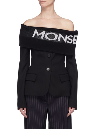 首图 - 点击放大 - MONSE - 品牌名称羊毛针织搭叠露肩夹克