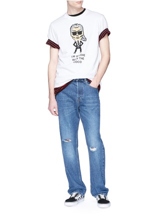 模特儿示范图 - 点击放大 - 8-BIT - Karl Lagerfeld像素人物纯棉T恤