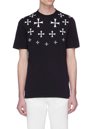 首图 - 点击放大 - NEIL BARRETT - 马耳他十字印花棉质T恤