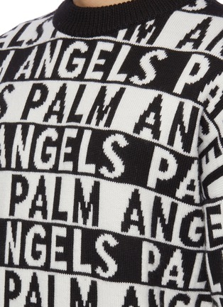 细节 - 点击放大 - Palm Angels - 品牌名称拼色条纹针织衫