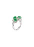 模特儿示范图 - 点击放大 - SAMUEL KUNG - Diamond jade heart charm 18k white gold ring