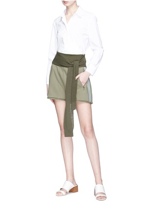 模特儿示范图 - 点击放大 - 3.1 PHILLIP LIM - 针织系带纯棉短裤