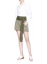模特儿示范图 - 点击放大 - 3.1 PHILLIP LIM - 针织系带纯棉短裤