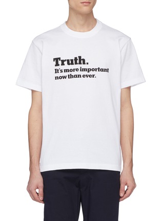 首图 - 点击放大 - SACAI - x The New York Times Truth英文标语纯棉T恤