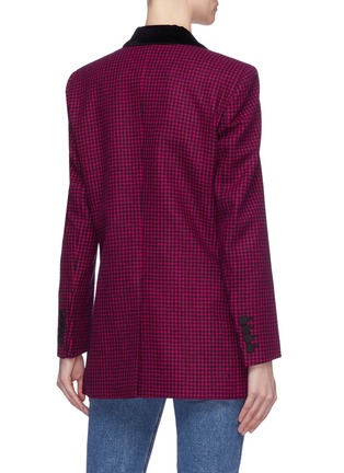 背面 - 点击放大 - BLAZÉ MILANO - Fair and Square天鹅绒拼接双排扣羊毛西服外套