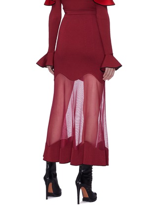 背面 - 点击放大 - ALEXANDER MCQUEEN - 波浪设计透视拼接半身裙