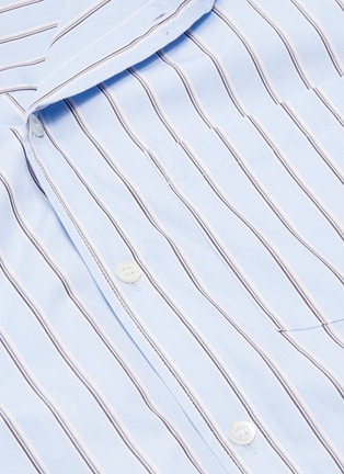  - BALENCIAGA - New Swing品牌名称系带领条纹衬衫