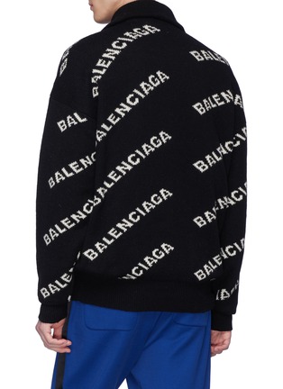背面 - 点击放大 - BALENCIAGA - 品牌名称半开襟oversize针织衫