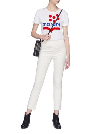 模特儿示范图 - 点击放大 - ISABEL MARANT ÉTOILE - Koldia波点品牌标志亚麻T恤