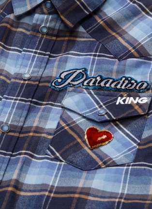  - DOLCE & GABBANA - Paradiso爱心植绒徽章格纹衬衫