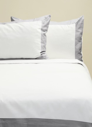  - FRETTE - BOLD 加大拼色条纹围边纯棉四件套 －白色和灰色