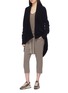 模特儿示范图 - 点击放大 - RICK OWENS - Fisherman Medium披肩式羊毛罗纹针织外套