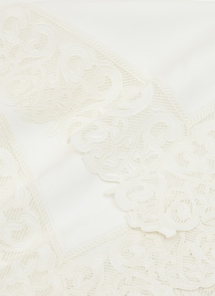 细节 –点击放大 - FRETTE - Ornate Medallion Lace特大双人床蕾丝围边纯棉床单－奶白色