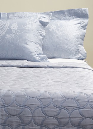  - FRETTE - Luxury Tile特大双人床曲线提花床罩－浅蓝色