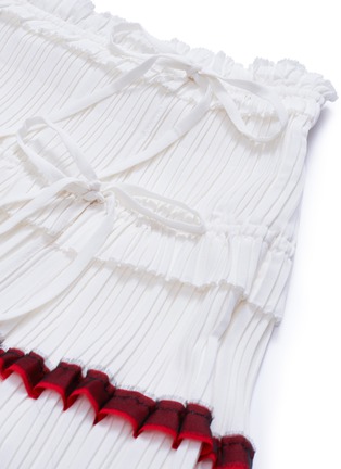 细节 - 点击放大 - 3.1 PHILLIP LIM - 拼色条纹荷叶边仿包裹式百褶半身裙