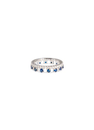 首图 - 点击放大 - CENTAURI LUCY - HYACINTH 蓝宝石钻石点缀 18K 白金王冠底部戒指