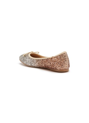 模特儿示范图 - 点击放大 - SAM EDELMAN - Felicia儿童款蝴蝶结拼色闪粉平底鞋